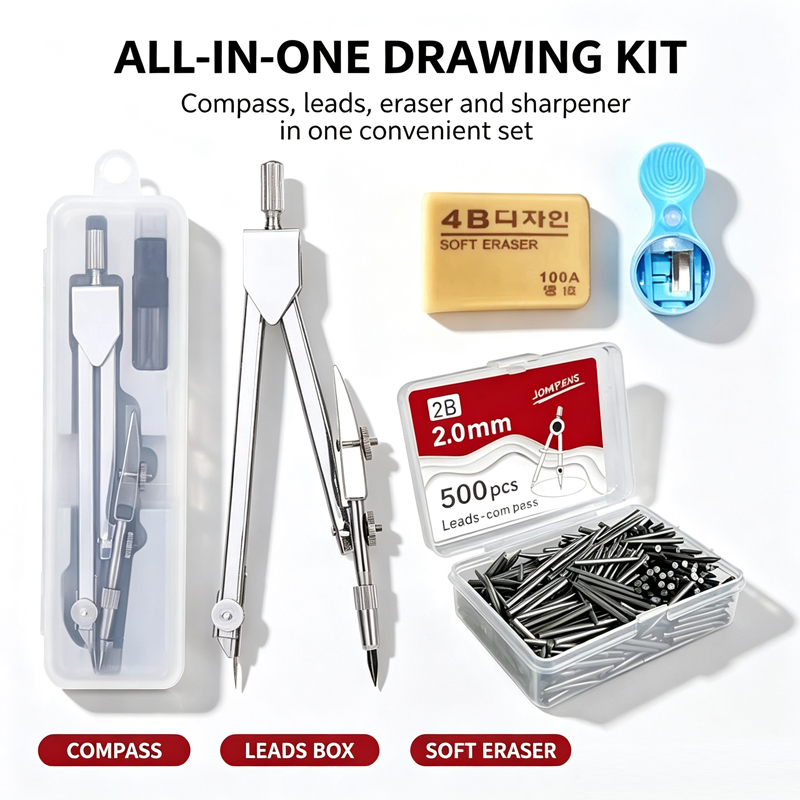 Compass Geometry Set - Set di compassi in metallo, compasso