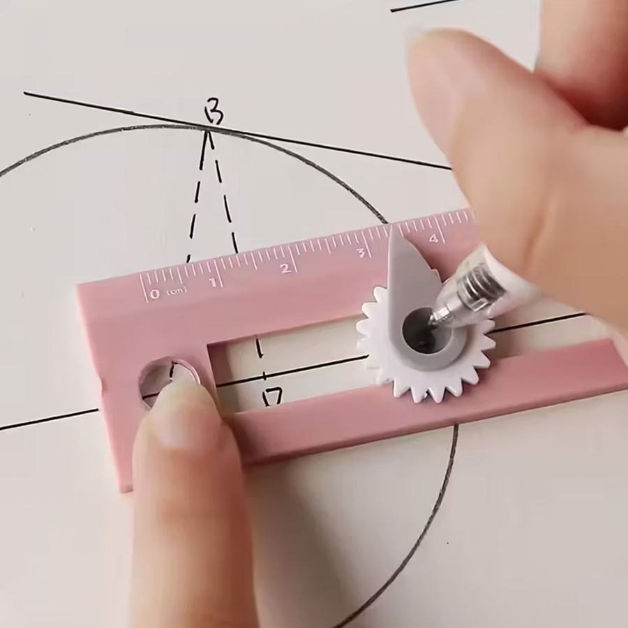 Compass Geometry Set - Combinazione 2-in-1: Compasso e Righello Multifunzione