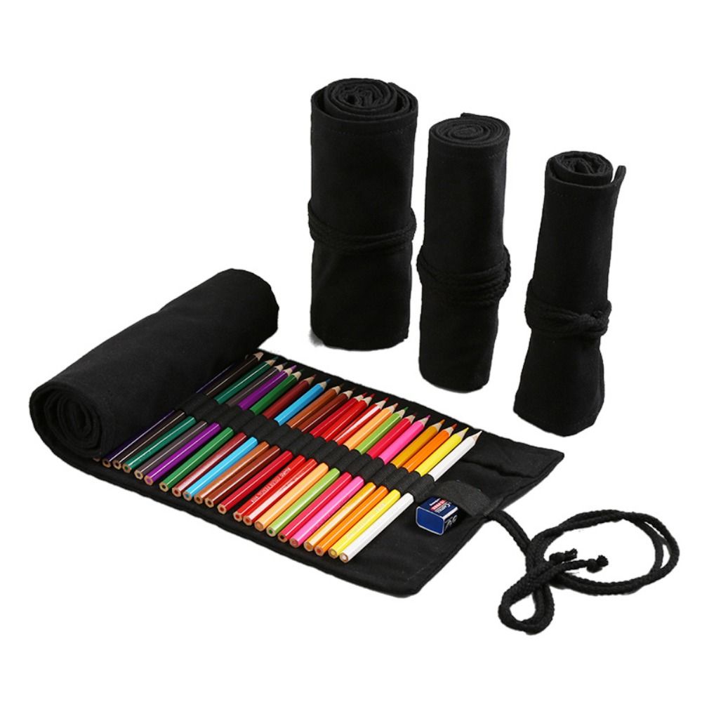Pen Pouch Roll - Astuccio portapenne in tela nera spessa