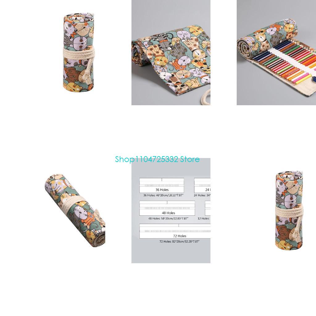 Pen Pouch Roll - P5EA Cartoon per 12/24/36/48/72 fori tela