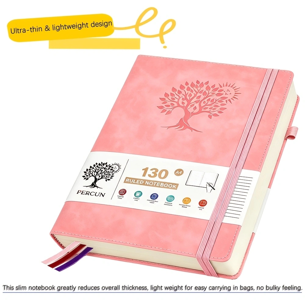 Journal Leather Hardcover - Diario con copertina rigida a righe