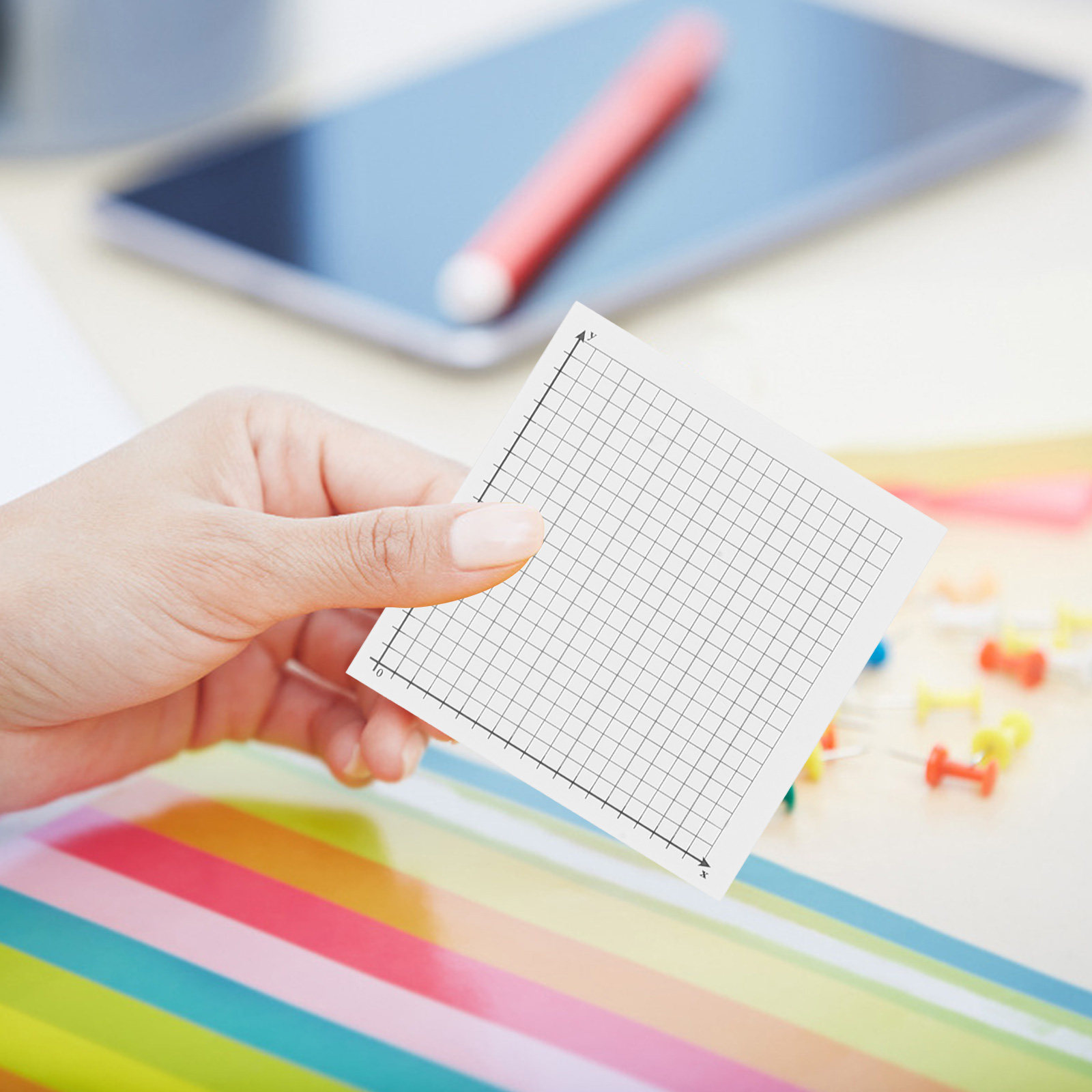 Graph Paper Pad - 6 blocchi di fogli adesivi a